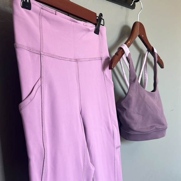 Size 6 - like New. - worn once - lululemon light purple w sports bra - Picture 3 of 4
